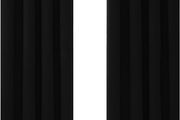 Blackout Curtains Bedroom Super Soft Thermal Insulated Curtains Blackout Eyelet Blackout Curtains for Living Room 46 x 54 Inch Black 2 Panels