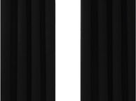main image for ad Blackout Curtains Bedroom Super Soft Thermal Insulated Curtains Blackout Eyelet Blackout Curtains for Living Room 46 x 54 Inch Black 2 Panels