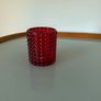 Red glass candle holder Image 2