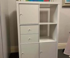 IKEA Kallax Shelving Unit 6 Shelves White with 4 Inserts