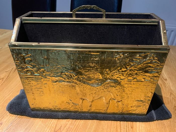 Antique Brass Magazine Rack