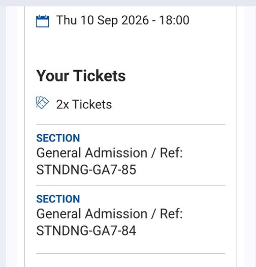 Westlife Tickets  X 2