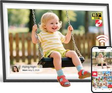 WiFi Digital Photo Frame 1280x800 HD IPS Touchscreen, 32GB Storage, Auto-Rotate, Wall-Mountable for Sharing Photos & Videos