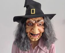 Halloween Witch mask with hair.