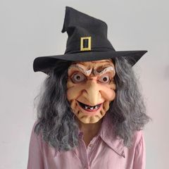 Halloween Witch mask with hair.