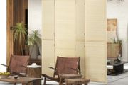 Room Divider, Freestanding Privacy Screen, 4 Panel Folding, 180 x 180cm, Natural