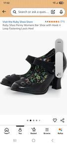 Ruby Shoo Penny Womens Bar Shoe with Hook n Loop Fastening Louis Heel