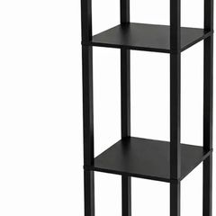 4 Tier Shelving Unit Slim Black Freestanding Storage Shelves for Home Office  Bathroom  MDF Wood Tall Shelving Unit. Storage Utility Storage Free Standing Shelf Organiser Black