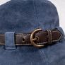 Coach Vintage Y2K Blue Suede Leather Buckle Detail Bucket Hat Size S Image 2
