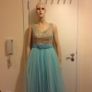Brand new Pearl beaded DEBS Dress / Princess dress in Blue / AQUA Image 9