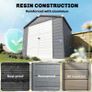 4 x 3ft Plastic Garden Storage Shed - Foundation Kit Included, Polypropylene Outdoor Storage Tool House with Ventilation Slots and Lockable Door, Grey Image 5