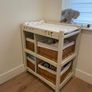 Premium White Wooden Baby Changing Unit + 4 Lined Wicker Baskets Image 4