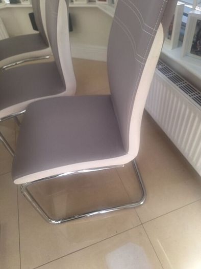 Marble top dining table with 6 chairs