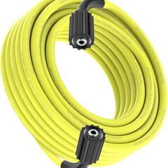 1/4 Pressure Washer Hose 10M,Power Kink Free High Pressure Hose M22 14MM Solid Fittings Pressur Washer Replacement Light Weight Yellow
