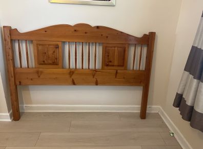 Wooden king bed headboard