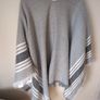 Poncho/Shawl Grey/White-Never Worn Image 3