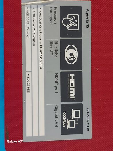 Acer Aspire Es1-523, Red, Amd E1-7010 Apu With Amd Radeon R Graphics, 1.5ghz, 4gb Ram, 500 G B Hdd, Windows 10