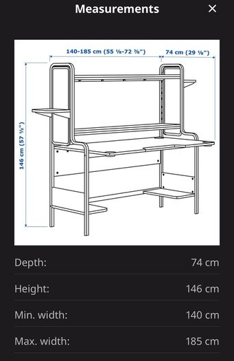 Ikea FREDDE Gaming desk black