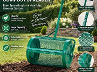 main image for ad 24 Inch Compost Spreader  Heavy-Duty Steel Peat Moss &amp; Lawn Roller with Adjustable Handle