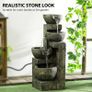 4 Tier Garden Water Fountain with Stone Look Bowls and Adjustable Flow Image 3
