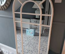 Metal Stressed Arched Window Mirror #reduced#