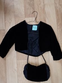 Black Velour Jacket And Hand Muff
