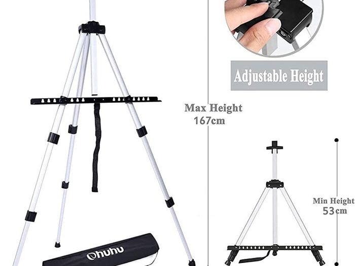 66"/167cm Easel Stand Tabletop and Floor Art Easel, from 21" to 66" Height Adjustable Picture/Poster/a2 a3 a4 Canvas Display Stand with Carry Bag