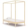Canopy Bed Frame Solid Pine Wood 90x200 cm Image 5