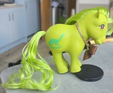 Custom Hand Painted Dinosaur using a 1982 MLP G1 My Little Pony
