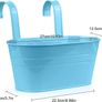 Flower Pots Metal Iron Hanging Flower Pots Garden Pots Balcony Planters Metal Bucket Flower Holders Wall Hanging Decor Pot- Detachable Hook (4 PCS) (Large) Image 3