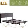 5ft King Bed Frame with USB Charging Station and LED Lights,Floating Bed Frame King Size with Storage Headboard,Upholstered King Bed Frames No Box Spring Needed,Noise-Free Metal bed Image 2