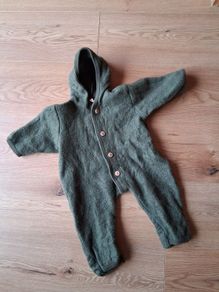 Engel organic wool fleece onesie 62/68 green