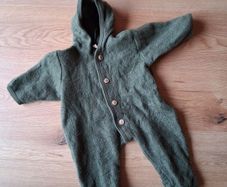 Engel organic wool fleece onesie 62/68 green