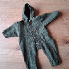 Engel organic wool fleece onesie 62/68 green