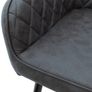 Dining chair set of 4 diamond quilting faux leather Brown or Grey Image 7