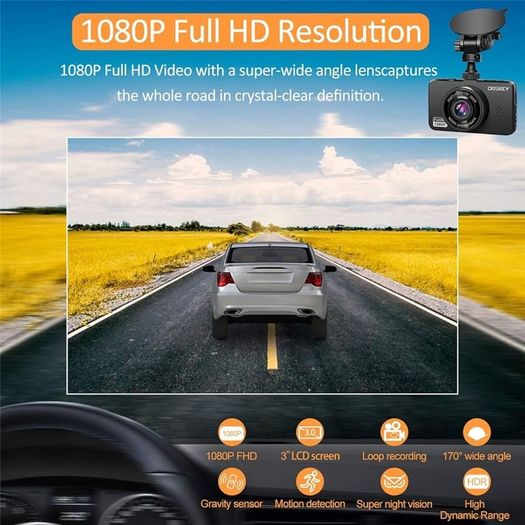NEW SALE | Dash Cam for Cars Front and Rear and SD Card Included 1080P Full HD In Car Camera Dual Lens Dashcam for Cars 170 Wide Angle Sony Sensor with Loop Recording and G-sensor