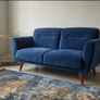 Pair of EZ Living Midnight Blue Velvet Couches Image 2
