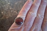 Sterling Silver Cabochon Red Jasper Ring