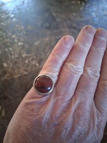 Sterling Silver Cabochon Red Jasper Ring