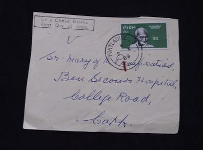 Ireland Stamps : Part Front Cover - Mahatma Gandhi - First Day of Issue , 1969