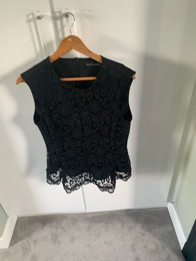 Zara black top - lace detail