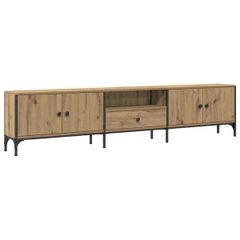TV Cabinet with Drawer Artisan Oak 200x25x44 cm Engineered Wood