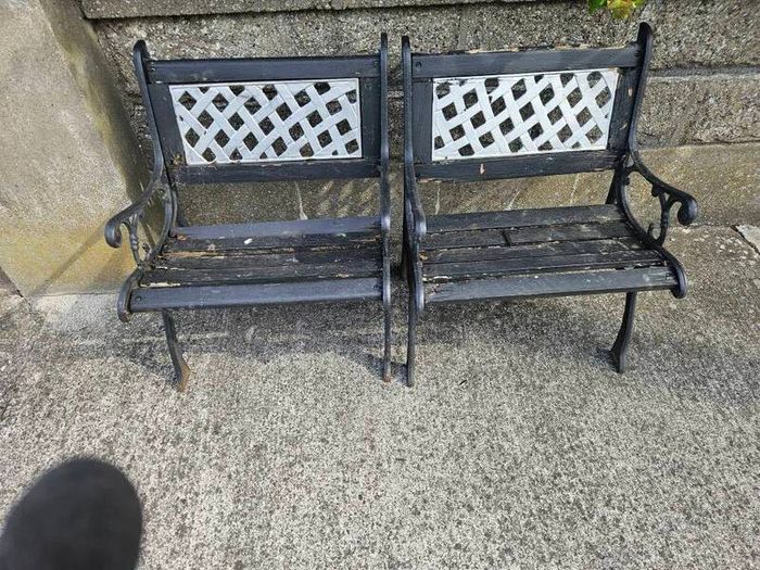 cast iron chair pair