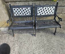 cast iron chair pair