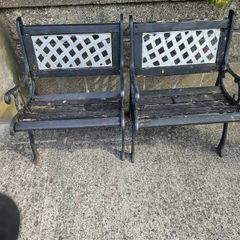 cast iron chair pair