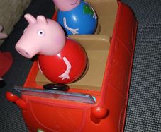 peppa pig bundle, soft toy and car with george and peppa figures