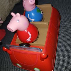 peppa pig bundle, soft toy and car with george and peppa figures