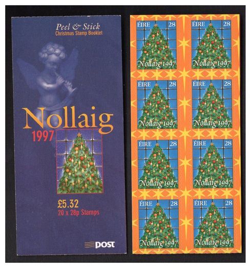1997 Ireland Christmas Commemorative Stamp Booklet Mint Never Hinged (MNH). Hibernian HB60