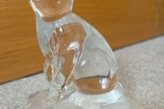 Vintage Clear Glass Cat Figurine