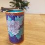 Vintage Chinese cloisonne enamel brush pot Image 3